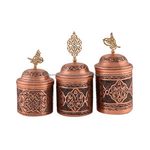 Luxurious Pure Copper Jar Canister With Elegance Pattern Range of Designs and Sizes Available at Reasonable Prices - Product Image 3