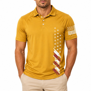 Camiseta de Golf Raglán Patriótica Americana con Estampado Personalizado, Diseño Retro, Elástica, de Manga Corta, Informal, de Secado Rápido y Transpirable - Product Image 6