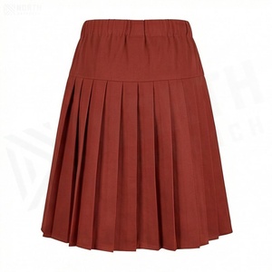 Minifalda Plisada para Mujer, Cintura Elástica, Color Sólido, Tejido Cómodo, Estilo para Todas las Temporadas - Product Image 2