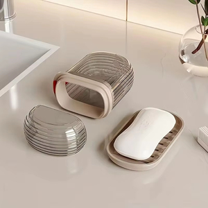 Soap Cage Professional Travel Portable Soap <b>Box</b> <b>with</b> <b>Lid</b> Sealed and Drainable <b>Small</b> Soap Case Bathroom Drain Tray for Latest - Product Image 3