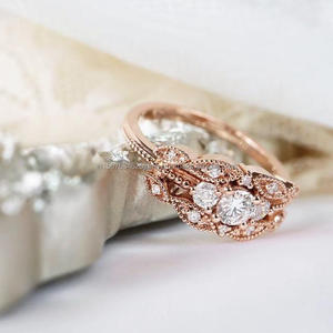 Diamante de Corte Brillante Cultivado en Laboratorio IGI, Engaste de Barra Hecho a Mano, Oro Rosa de 14k Vintage, Unisex, para Boda/Aniversario/Fiesta/Compromiso - Product Image 4