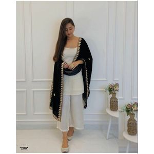 PAKISTANI <b>KURTI</b> PALAZOO WITH DUPATTA FESTIVAL WEAR WHITE - Product Image 1