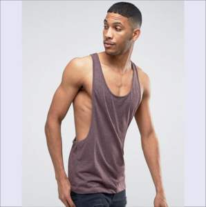 Débardeurs de sport pour hommes de qualité supérieure, coupe basse, respirants, écologiques, 180g, 100% coton, pour la musculation - Product Image 2