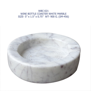 Enfriador de vino de forma redonda de mármol blanco ecológico de fabricante indio para fiestas y artículos de mesa de comedor a los mejores precios - Product Image 5