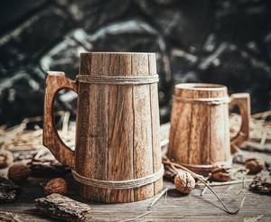 Handcrafted Viking tankard Rustic barrel style Drinking <b>mug</b> for beer Vintage Rustic Barrel Style Classic Drinking <b>Mug</b> For Beer - Product Image 5