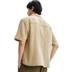 Camisa de Muselina de Manga Corta para Hombre, Corte Holgado, Ligera, Transpirable, Casual, con Botones al Frente, para Verano, Playa, Vacaciones, Uso Diario - Product Image 2