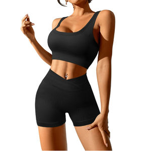 Conjunto Deportivo de Alta Calidad para Mujer, con Bloques de Color, Bra Deportivo y Leggings de Cintura Alta para Yoga y Ejercicio, 2 Piezas - Product Image 1