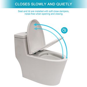 WC in ceramica a doppio filo monopezzo con chiusura morbida - Product Image 5