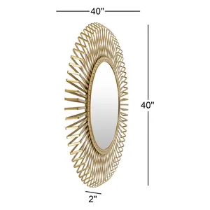 Miroir mural en métal artisanal de qualité supérieure, miroir d'appoint artistique moderne pour hôtel, restaurant, chambre à coucher, salon contemporain - Product Image 2