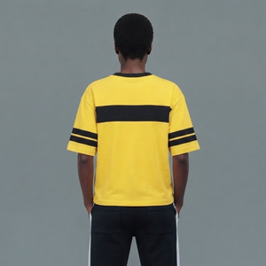 T-shirt surdimensionné personnalisé à col rond et épaules tombantes pour femme, coupe ample, style streetwear décontracté, manches courtes, bicolore, pour l'été - Product Image 4