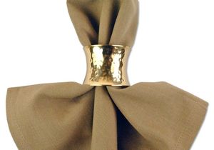 Porte-serviettes en laiton avec design feuille, finition plaquée or, personnalisable pour la vaisselle, les couverts et les porte-mouchoirs. - Product Image 6