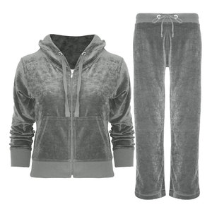 Conjunto Deportivo Ecológico para Hombre, Azul Marino, Terciopelo Estampado con Pedrería, Sudadera con Capucha, Cierre Completo, Manga Larga, Color Sólido, Estilo Casual para Otoño - Product Image 4