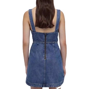 Tùy Chỉnh OEM Không Tay Chiều Dài Đầu Gối Trở Lại Bow Tie Đính Cườm Womens Sexy Thanh Lịch Buổi Tối Denim Bodycon Nhà Máy Nhà Sản Xuất - Product Image 3