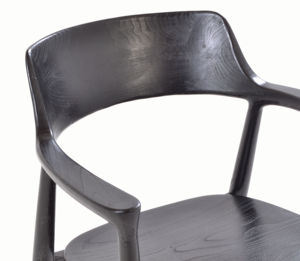 Chaise de restaurant en bois noir durable, écologique, imperméable, fauteuil, chaise d'appoint, chaise de salle à manger moderne, siège de café extérieur - Product Image 5
