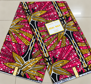 Blue Red African Wax Print Ankara Fabric Abstract Geometric Pattern Textile for Women Dresses Fashion Sewing - Product Image 5