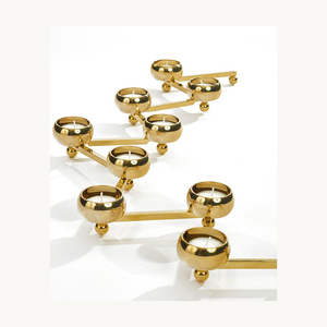 Ensemble de 2 porte-bougie en métal, design élégant et moderne, centre de table personnalisé pour décoration de mariage - Product Image 4