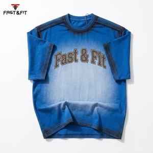 T-shirt imprimé streetwear personnalisé de haute qualité, effet délavé, pour homme, fitness et tenue décontractée, t-shirt confortable pour homme - Product Image 6