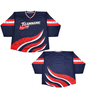 Custom Sublimation Ice Hockey Jersey Teamname Pro Hockey Uniform Breathable Mens Athletic Hockey Shirt <b>Elite</b> Performance - Product Image 3