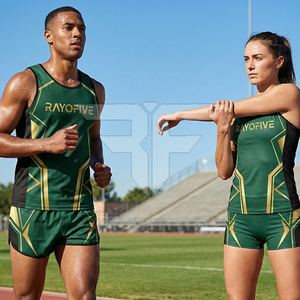ชุดวิ่งสนามคุณภาพพรีเมียมสำหรับใช้งานกลางแจ้ง ขายดี ผลิตตามสั่ง 100% โพลีเอสเตอร์ น้ำหนักเบา ระบายอากาศได้ดี - Product Image 4