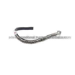 High Quality Equestrian Brow Band for Horse Riding Custom Logo Fancy <b>Stitching</b> Bling <b>Crystal</b> Decorative Harness - Product Image 2