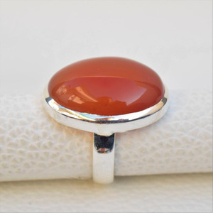 Magnifique bague en cornaline naturelle, argent 925, bijoux en pierres précieuses faits à la main, bague unisexe - Product Image 3