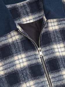 Custom Wholesale <b>Mens</b> High Quality Heavyweight Plaid Hooded <b>Flannel</b> Shirt <b>Jacket</b> Long Sleeve Casual Button - Product Image 3