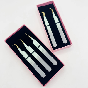 Pinzas de Volumen de Acero Inoxidable de Alta Calidad Somofy Enterprises, Agarre de Diamante Liso, Doradas, para Extensión de Pestañas, Duraderas y de Precisión - Product Image 3