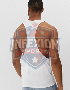 <b>Men's</b> <b>White</b> Solid Color Cotton Tank Top O-Neck Casual Sleeveless <b>Vest</b> Knitted Fit - Product Image 4