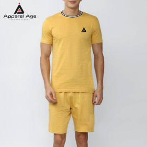 100% Cotton Breathable T-Shirt & Short <b>Set</b> Short Sleeve Lightweight Durable Men Shorts <b>Set</b> For Online Sale - Product Image 3