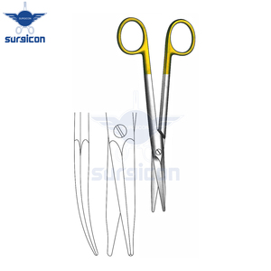 Ciseaux chirurgicaux incurvés de 16,5 cm (6-1/2 pouces) en carbure de tungstène doré TC, en acier inoxydable de précision - Product Image 2