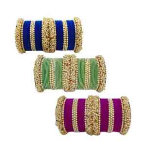Ensemble de bracelets élégants et tendance pour mariage islamique, couleur or, Kundan, bijoux pour femmes - Product Image 1