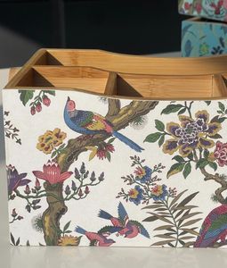 Single-Tier Wooden Pen <b>Stand</b> Pencil Holder with Printed Picture for Office Home or School Stationary Storage Desk Applicable - Product Image 1