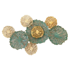 Contemporary 3D Metal Leaf <b>Wall</b> Art Creative Nordic Style Gold Green Floral <b>Wall</b> <b>Decor</b> for Home Office Decorative Metal - Product Image 1