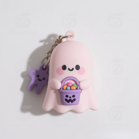 Llaveros de Goma Personalizados OEM para Halloween, Ecológicos, con Diseños 3D de Fantasmas, Calabazas, Brujas y Dulces para Promociones de la Temporada de Terror