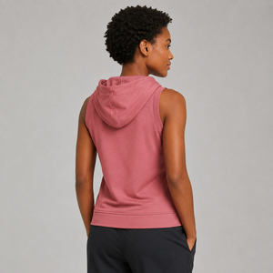 Hoodie sans manches pour femme, style streetwear, logo personnalisé, en molleton de coton doux, respirant et confortable, vente en gros - Product Image 5