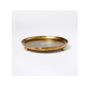 Luxury <b>Gold</b> Aluminum Rectangle <b>Serving</b> <b>Tray</b> with Handle for Party and Home Kitchen Use - Product Image 3