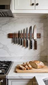Barre magnétique porte-couteaux en bois faite à la main, écologique, durable et robuste, pour déossage, support mural puissant, vente en gros usine - Product Image 4