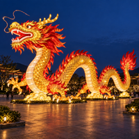 Sculpture de lanterne géante chinoise personnalisée pour spectacles lumineux de festival