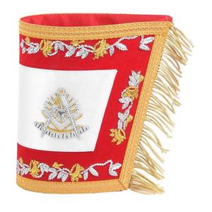 Guantes Masónicos Bordados Personalizados con Trenza Dorada, Insignia Cosida, Cierre Magnético, Tela de Alta Calidad - Product Image 2