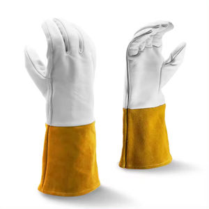 Gants de sécurité en cuir de vachette pleine fleur 14 pouces avec logo personnalisé, gants de travail à paume intégrale, protection des mains, gants de soudage - Product Image 1