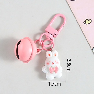 Adorable Llavero con Campana Rosa Pastel y Lindo Amuleto de Conejito, Hecho de Resina y Plástico, para Chicas y Mujeres, Uso Diario - Product Image 6