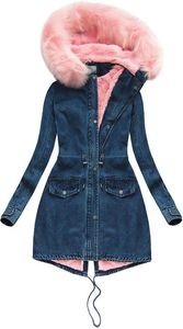 Veste en jean polyvalente avec détail boutonné en fausse fourrure, style vintage, résistante au lavage, élégante et confortable pour l'automne/hiver - Product Image 2