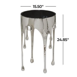Mesa de Centro Redonda Moderna para Ahorrar Espacio, 20 Pulgadas de Altura, Mueble Decorativo para Sala de Estar - Product Image 1