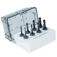 ASLING INTERNATIONAL AI-DK-020 Ensemble manuel de forets coniques pour implants dentaires en acier inoxydable, revêtement noir, plaqué or, haute qualité CE