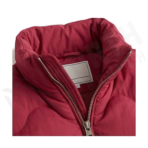 Hooded Quilted Waterproof <b>Bubble</b> Jacket Black Full Sleeve Winter Windproof Cotton Shell Knitted Fabric Polyester Filling Stand - Product Image 4