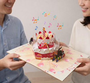 Carte de vœux pop-up pour anniversaire avec chat noir et notes de musique, design 3D, impression numérique, pelliculage brillant - Product Image 2