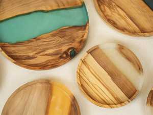 Plateau de service en résine de noyer, fait main, écologique, résistant au lave-vaisselle, idéal pour les mariages – Meilleures ventes - Product Image 6