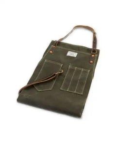 Black Polyamide <b>Waterproof</b> <b>Work</b> Apron with Leather Straps Pockets Unisex Dust Proof Utility Durable Workshop Repair Wear - Product Image 3