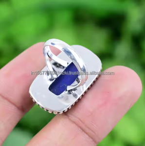 แหวนพลอยแปดเหลี่ยมแหวนเงินสเตอร์ลิง925แหวนหลายวงแหวนของขวัญวันเกิดแหวนพื้นผิว - Product Image 5