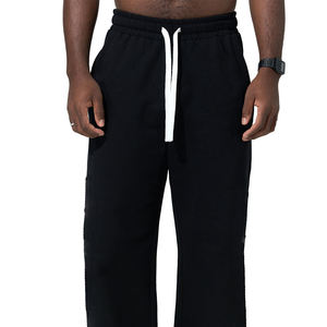 Pantalon de survêtement OEM 2026 de haute qualité avec logo personnalisé pour homme, style streetwear, coupe ample, taille élastique, design décontracté et lourd - Product Image 3